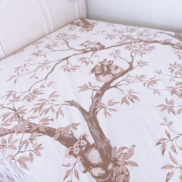 Rare MCM VTG Wamsulta ULTRACALE Koala Bears On Trees COTTON BLEND flat Sheet